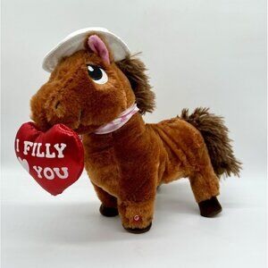 Gemmy 12” Singing Animated Valentines Horse “Old Town Road” Dances Around